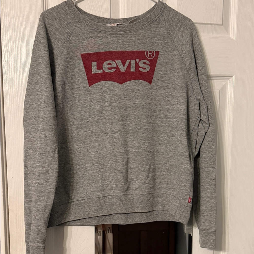 Levi's Heather Gray Crewneck with Red Logo